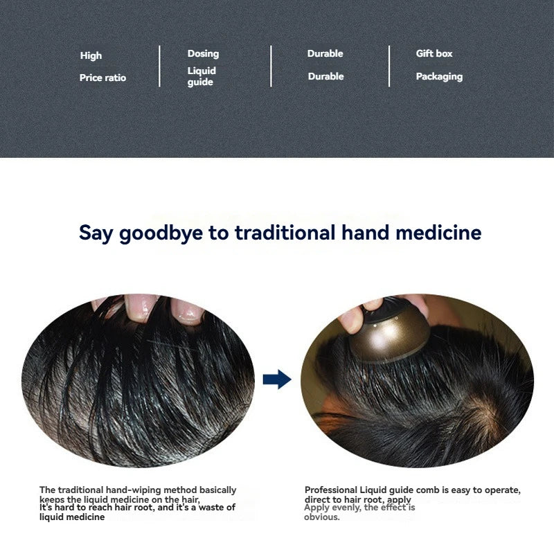 Mini applicateur cuir chevelu, peigne liquide, repousse des cheveux, massage portable, huile essentielle, guidage liquide, anti-