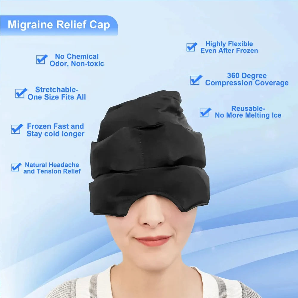 Bonnet de Gel Anti-Migraine – Soulagement Immédiat Chaud & Froid