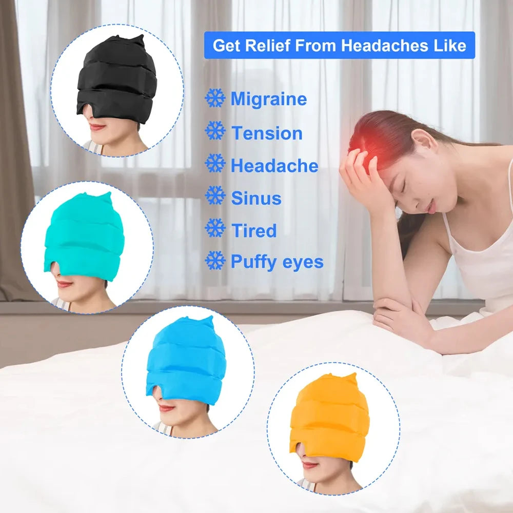 Bonnet de Gel Anti-Migraine – Soulagement Immédiat Chaud & Froid